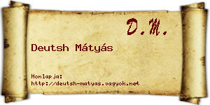 Deutsh Mátyás névjegykártya